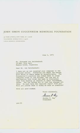 Carta de Gordon N. Ray a Fernando