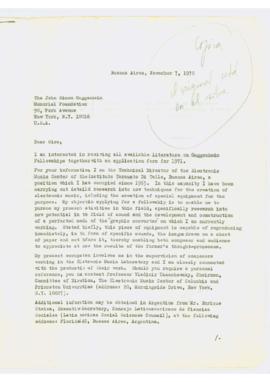 Carta de Fernando a John Simon Guggenheim 