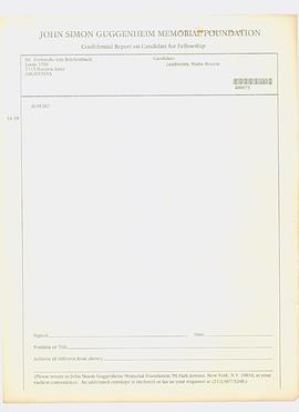 Confidential Report on Candidate for Fellowship