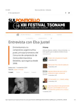 Entrevista con Elsa Justel - Sul Ponticello