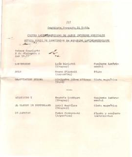1970 - Concierto becarios CLAEM