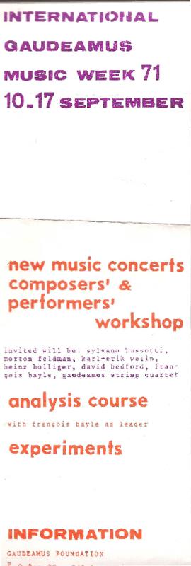 1971 - FESTIVAL GAUDEAMUS