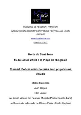 SIRGA Festival-Horta Sant Joan