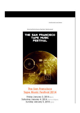 The San Francisco Tape Music Festival (1)