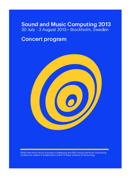 Sound and Music Computing 2013. Concerto Program  (1)